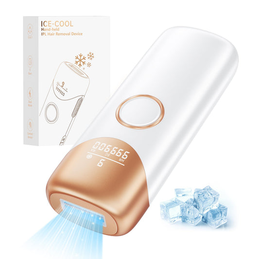 3 en 1 Épilateur Lumière Pulsée avec Refroidissement, Épilateur Laser avec 9 Niveaux D'énergie et Énergie Maximale 19,8J, Fonction HR/RA/SC, 600NM Onde Lumineuse Rouge, Épilation pour Corps, Blanc